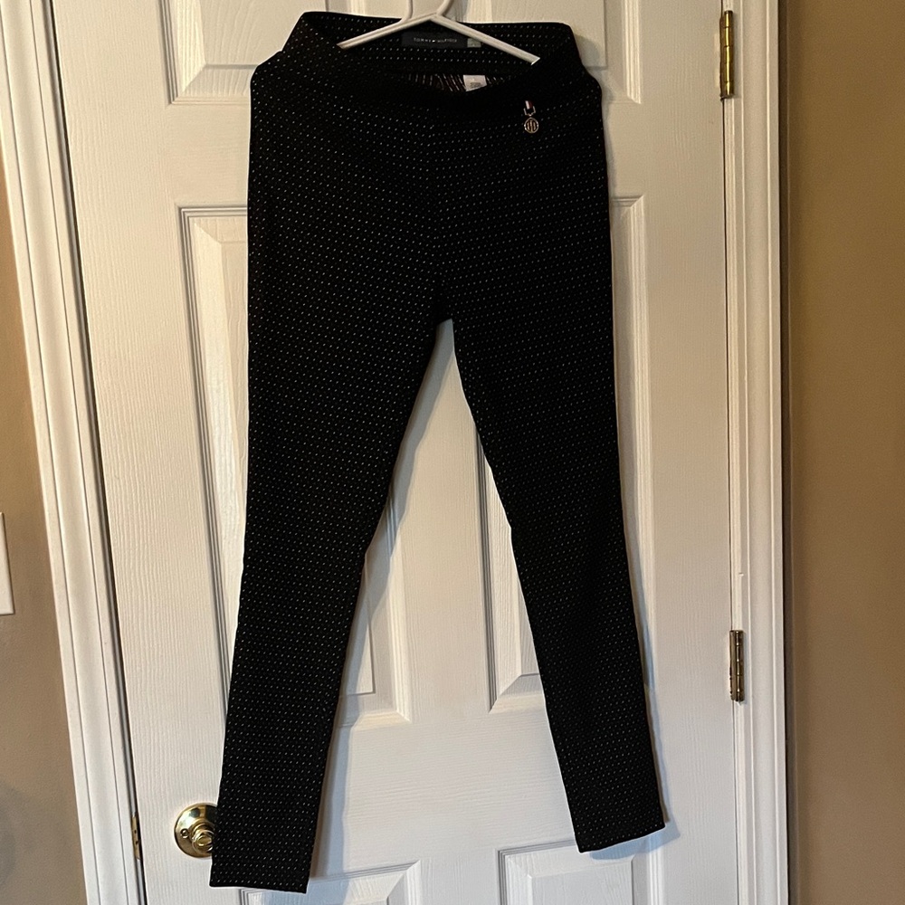 Tommy Hilfiger Black Red & White Dotted Skinny Pants